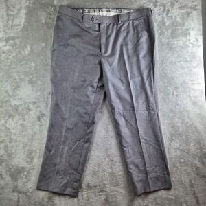 Rossini Pants Mens 42R Gray Flat Front Straight Leg Dressy Formal Business